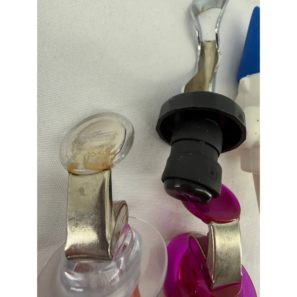 Wine Bottle Stopper Lot 4 Gnome Acrylic Silicone Novelty Barware Kitchen Gift